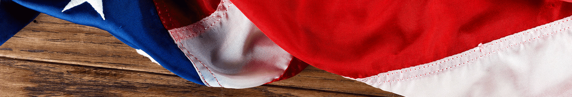 American flag on a wood background